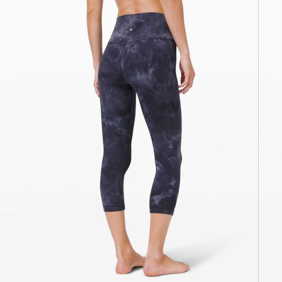 Lululemon Align 21" Diamond Dye Asphalt Grey True Navy Aligns Leggings Size 4 - Picture 1 of 7